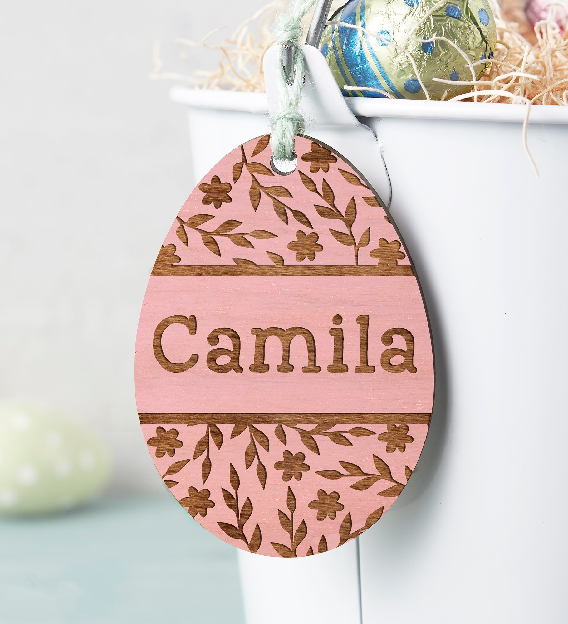 Personalized Wooden Easter Basket Tags